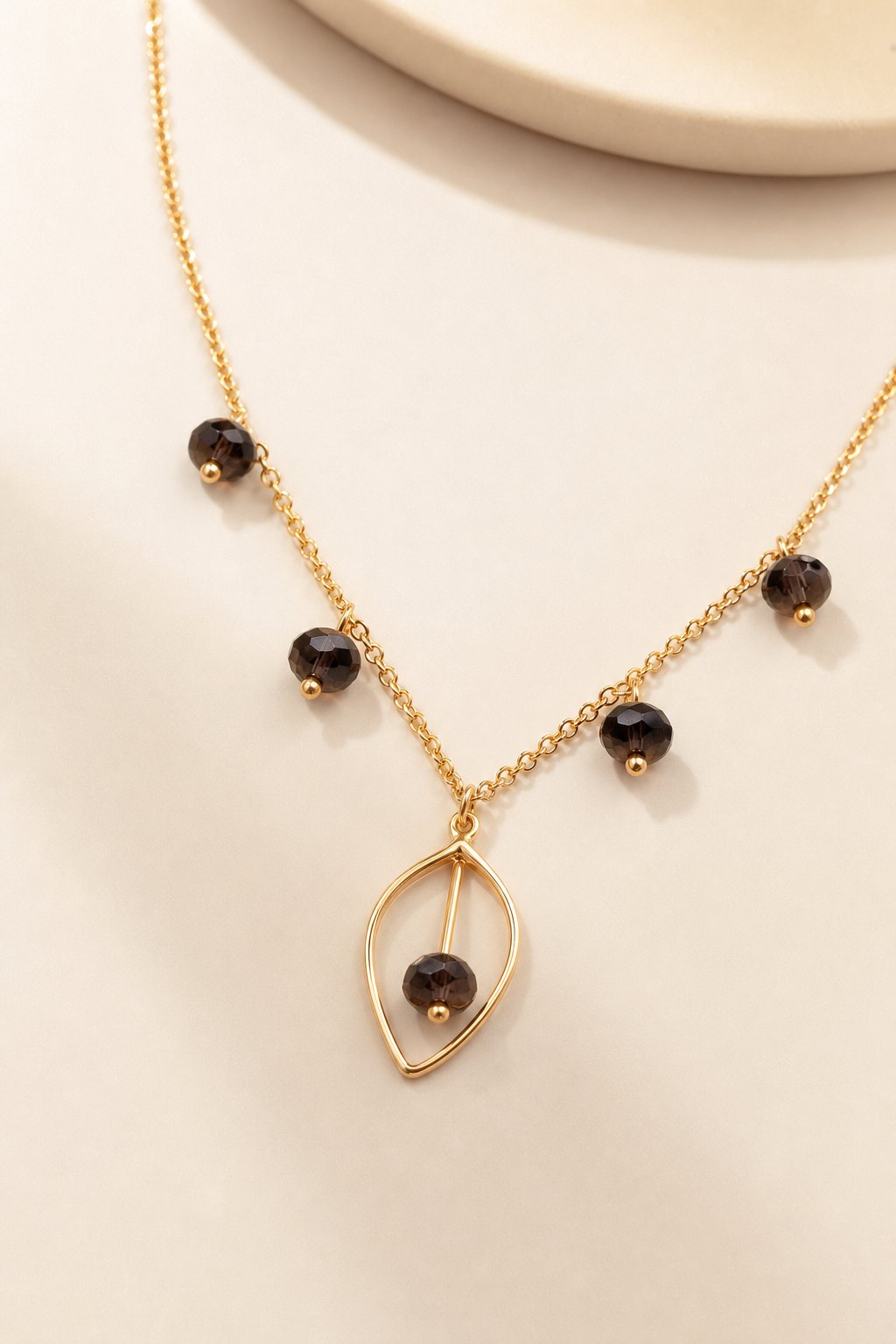 Onyx Leaf Necklace